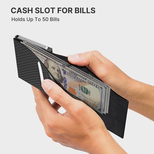 Typecase Mens Wallet Card Holder for Tracker: Leather Smart Wallet for Men Compatible with Apple Tracker, RFID Blocking, Slim, Minimalist - 9-14 Card Capacity | ID Window | Cash Slot